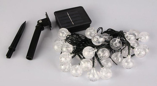 Feenhafte Ketten-Solarlichter 19,7 Ft-Glaskugel-LED für Feiertags-Dekoration
