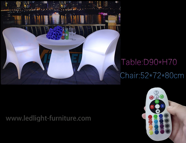 Cocktail-Tisch des Pilz-imprägniern der geformte Patio-LED, Handels leuchten Couchtisch 